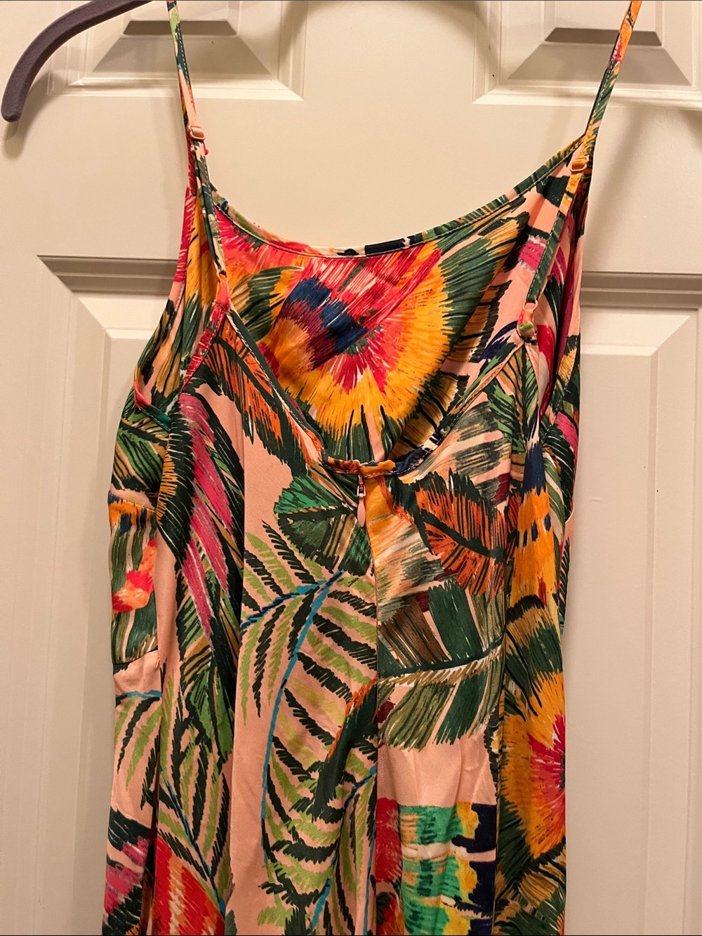 FARM Rio Peach Tropical Parrot Print Spaghetti-Strap Maxi Dress - Picture 6 of 7